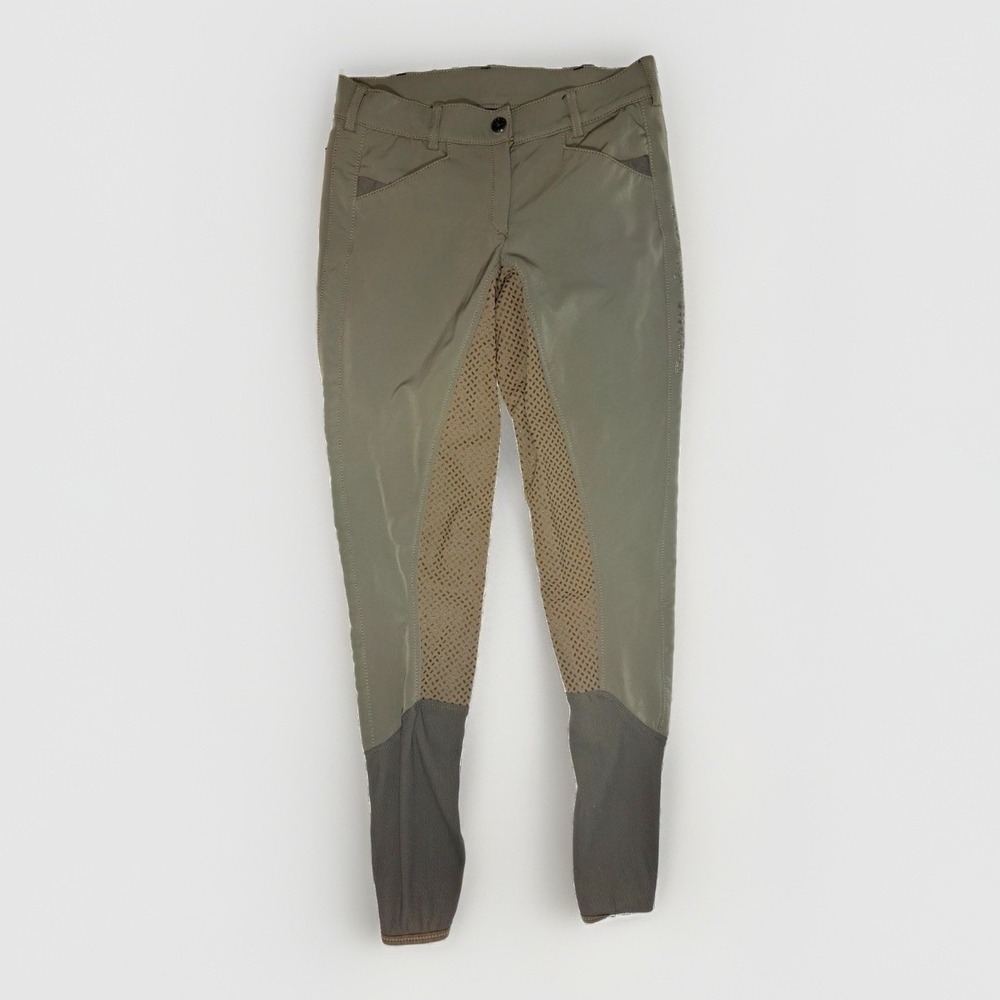 Pikeur Women's Riding Breeches Olive Green Full Seat Grip Equestrian Size 36